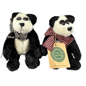 New old stock Boyds Bears Panda Plush Set Archive Collection